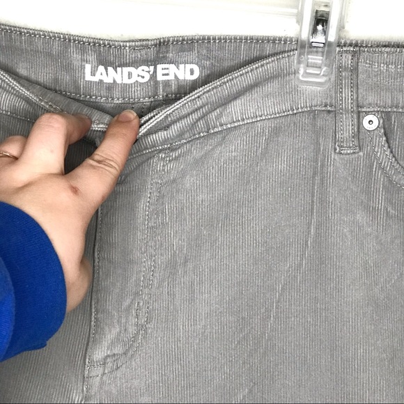 NWT Lands’ End Gray Corduroy Pants Slim Leg - Picture 3 of 7